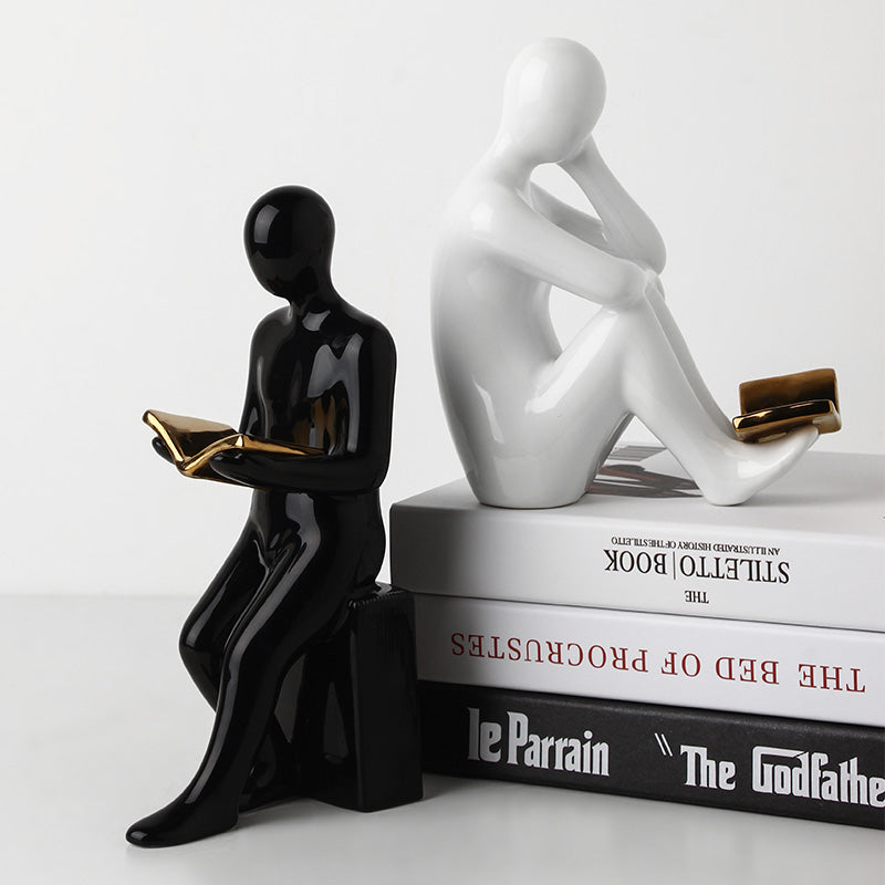 Bookend The Pages of Possibility Table Showpiece & Bookend - Black & White (Set of 2)