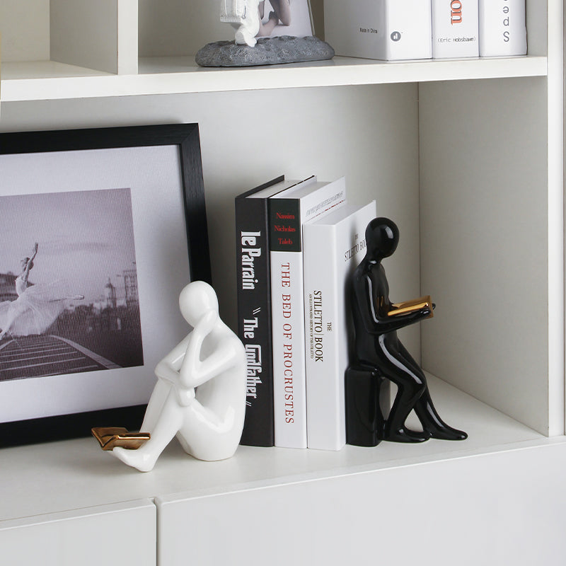 Bookend The Pages of Possibility Table Showpiece & Bookend - Black & White (Set of 2)