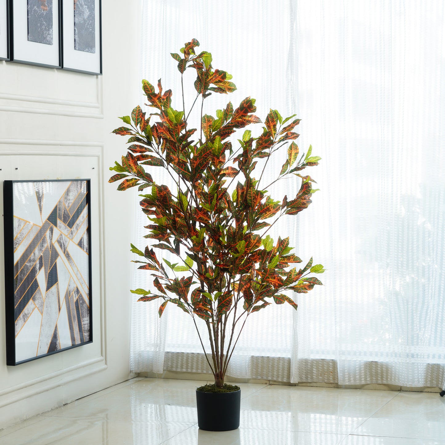 Croma - Artificial Croton Tree ~ 5 Feet Tall