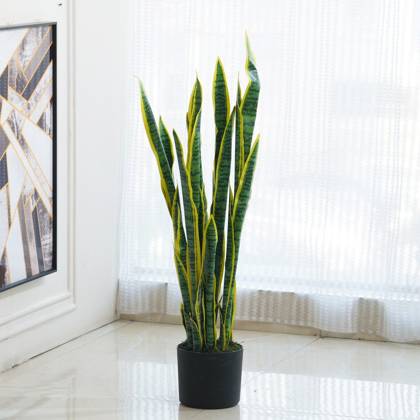 Custos - Artificial Snake Plant ~ 3 Feet Tall