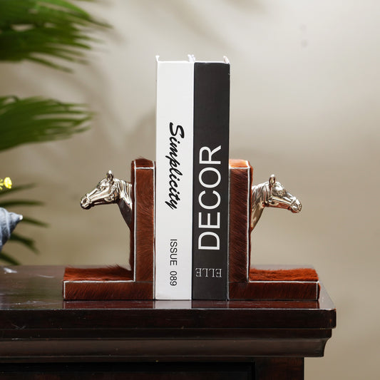 Majestic Mane - Leather & Metal - Horse Inspired Bookends (Set of 2)