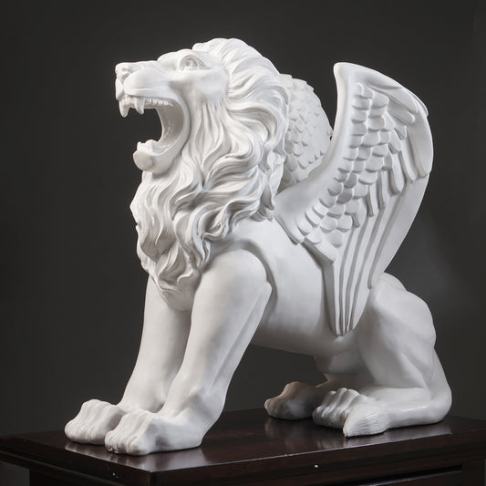 Showpiece The Blizzard Guardian: Roaring Lion Sculpture 2.3 Feet