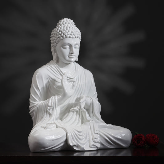 Spiritual Statues Serene Blessing Buddha Statue - 1.6 feet - White