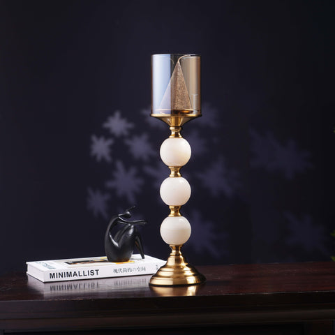 The Spheres of Success - Golden Metal Candle Holder