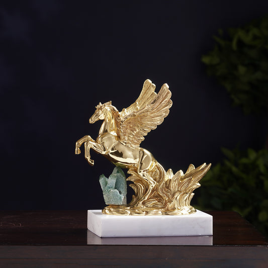 Wine Bottle Holder The Sunshine Stallion - Marble & Copper Horse Table Showpiece & Wine Bottle Holder