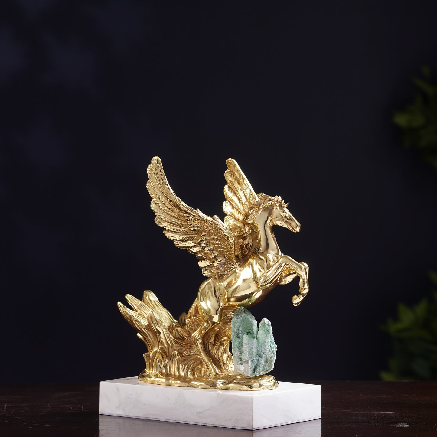 Wine Bottle Holder The Sunshine Stallion - Marble & Copper Horse Table Showpiece & Wine Bottle Holder