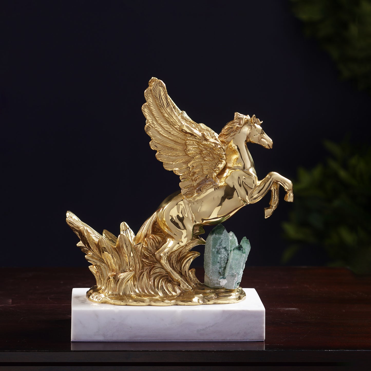 Wine Bottle Holder The Sunshine Stallion - Marble & Copper Horse Table Showpiece & Wine Bottle Holder