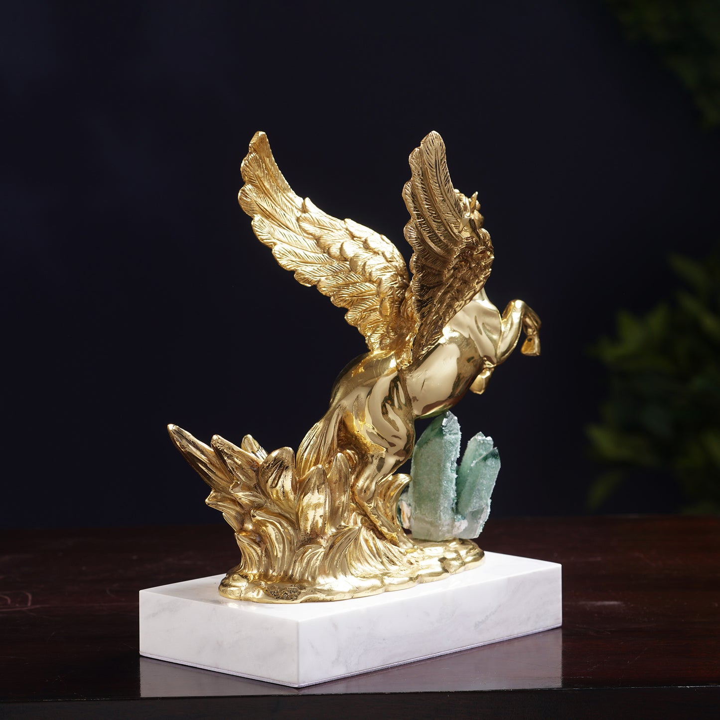 Wine Bottle Holder The Sunshine Stallion - Marble & Copper Horse Table Showpiece & Wine Bottle Holder