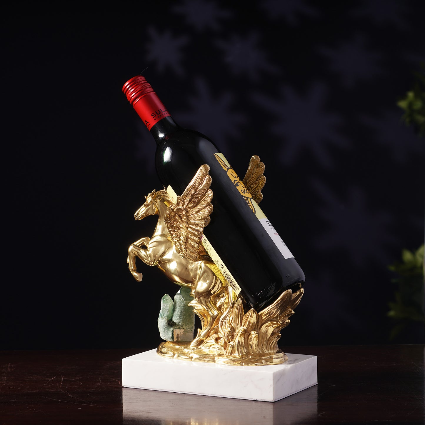 Wine Bottle Holder The Sunshine Stallion - Marble & Copper Horse Table Showpiece & Wine Bottle Holder