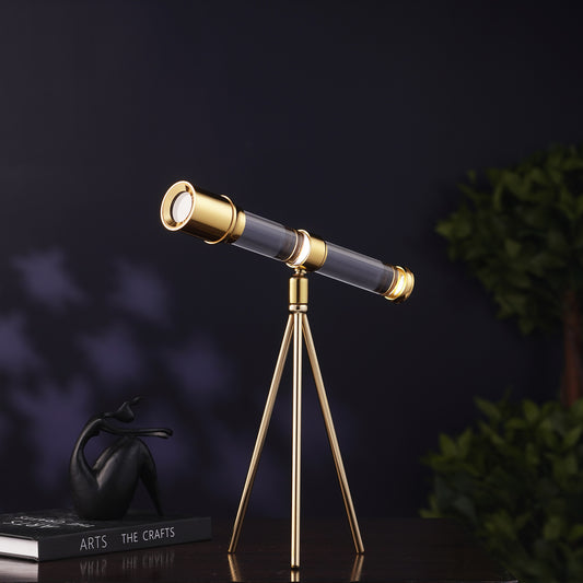 Showpiece Prism Skywatcher - Metal & Crystal Telescope Table Showpiece - Style 2