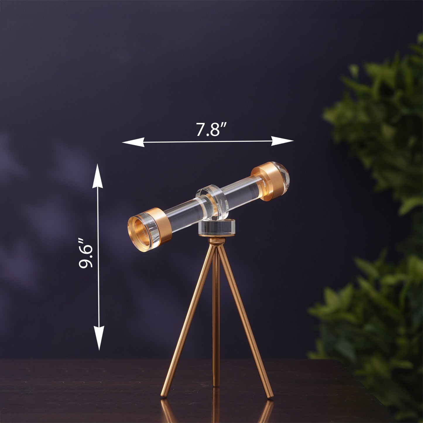 Showpiece Prism Skywatcher - Metal & Crystal Telescope Table Showpiece