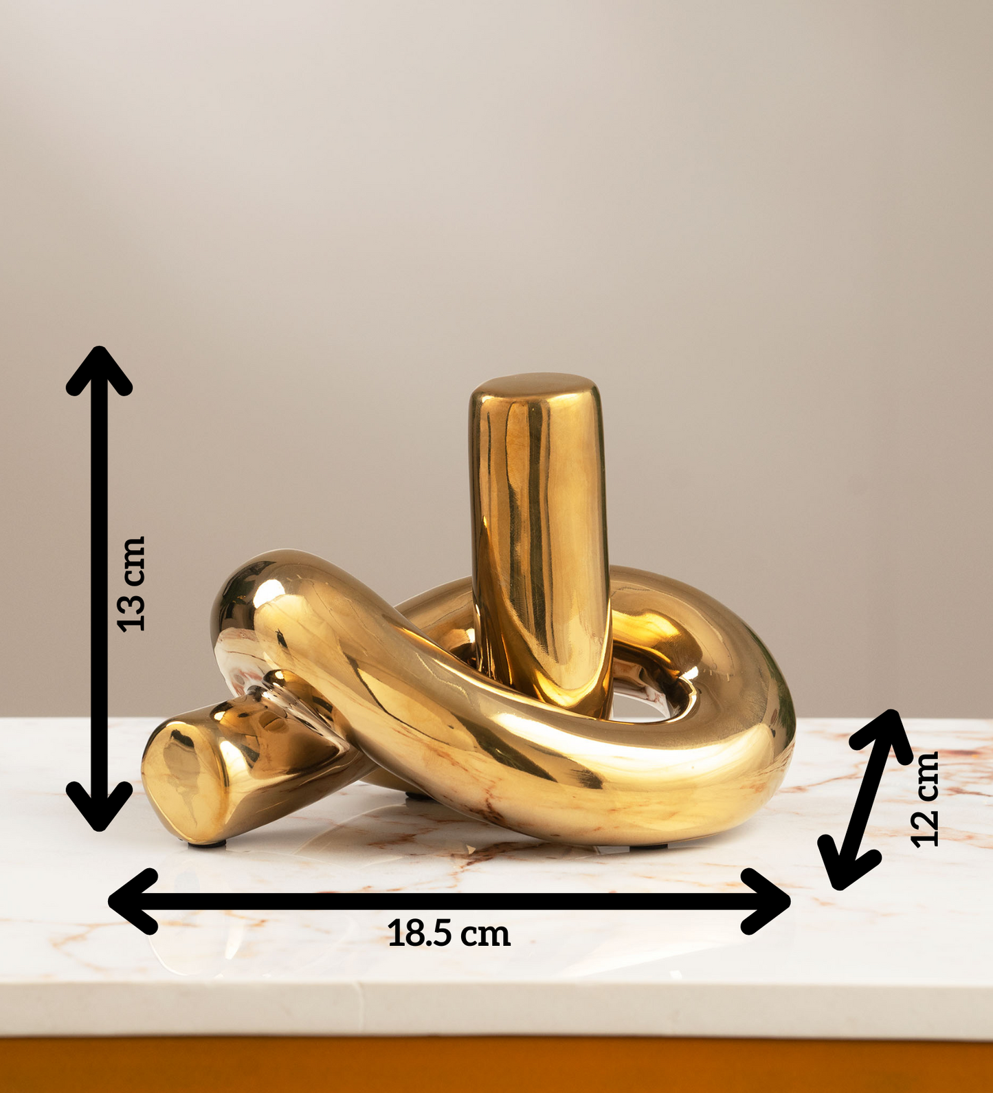 Love’s Eternal Knot - Ceramic Table Showpiece - Gold