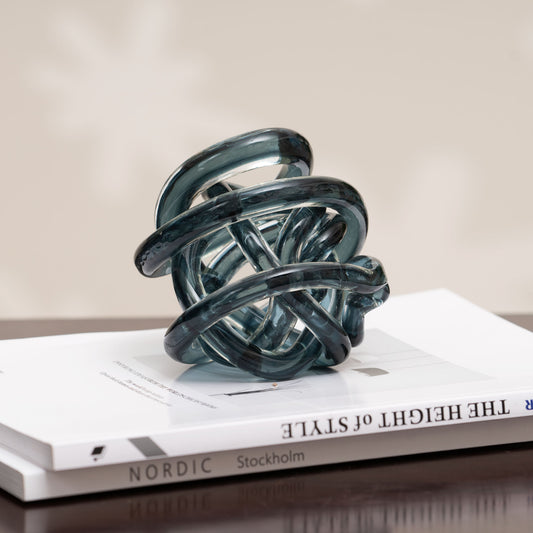 The Tangled Sphere Glass Table Showpiece - Blue