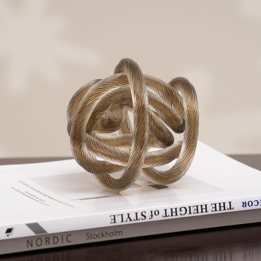 Showpiece The Tangled Sphere Glass Table Showpiece - Champagne