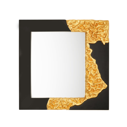 Wall Mirror The Bold Edge - Black & Gold Square Luxury Wall Mirror ~ 3.5 ft x 3.5 ft