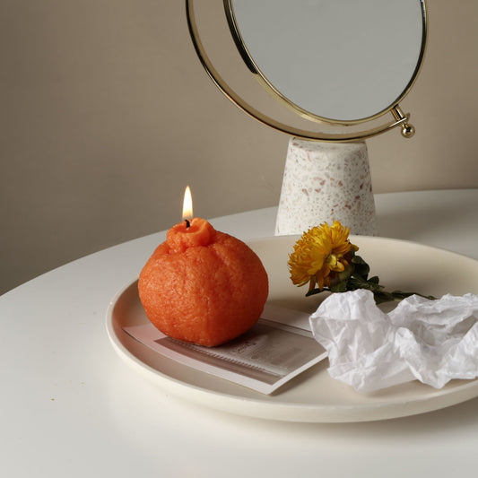 Non-Scented Candles Zesty Zing - Non-Scented Orange Shaped Candle
