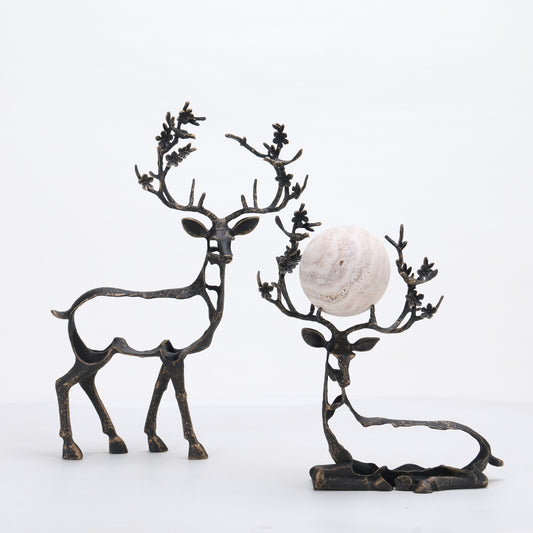 Elara - Marble & Metal Deer Figurines