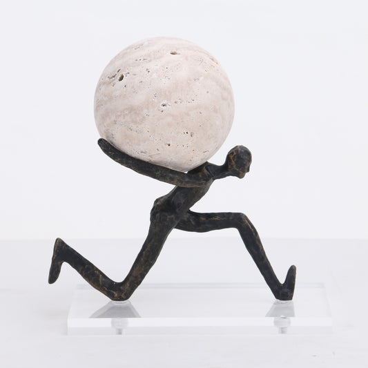 Herculean - Metal & Marble Human Figurine