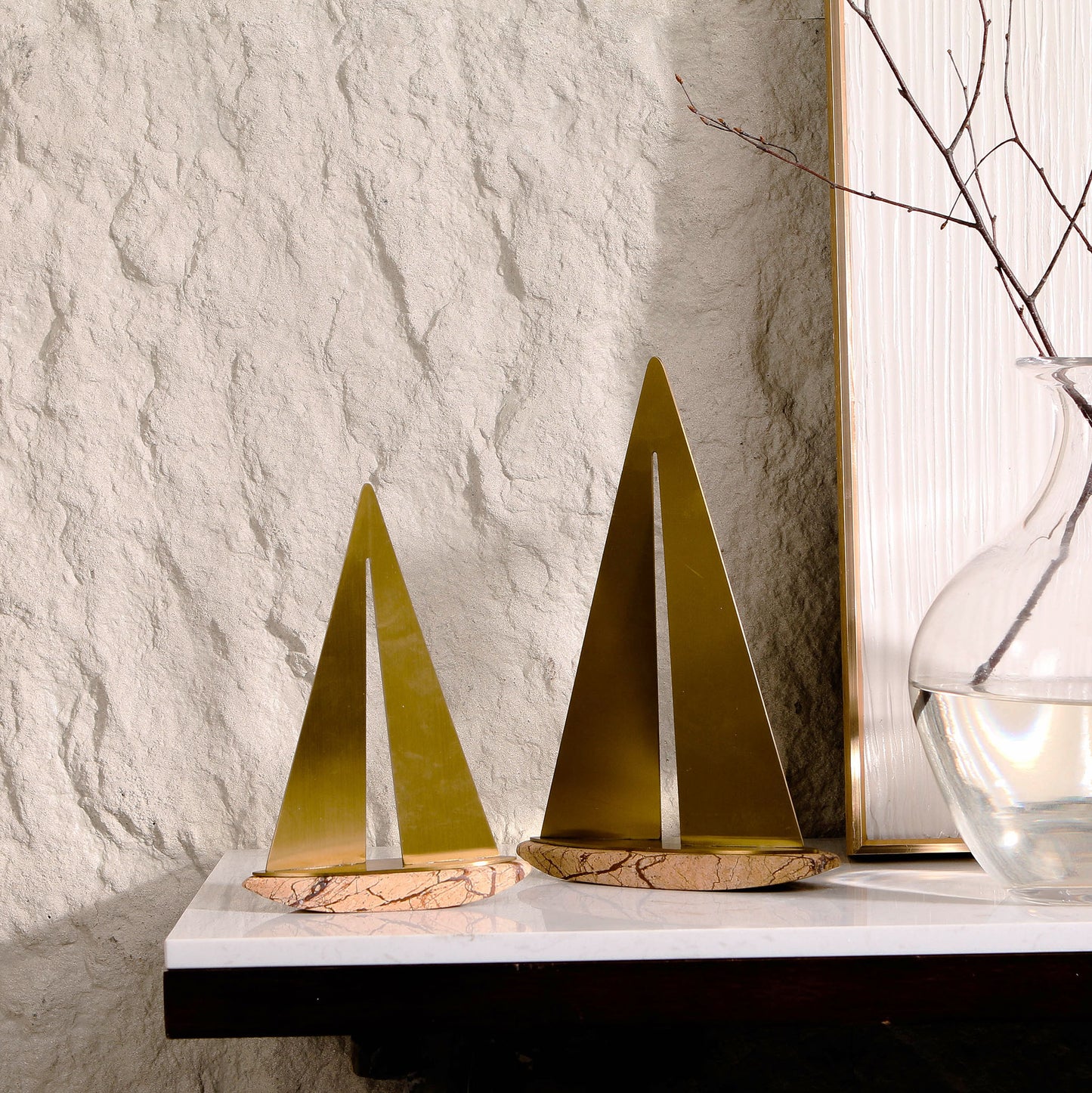 Voyager - Marble & Metal Boat Showpiece
