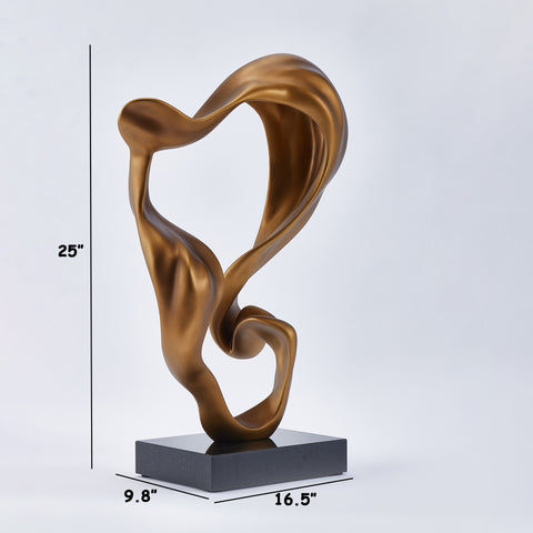 The State of Flow - Resin & Marble Abstract Sculpture ≈ 2 Feet Tall