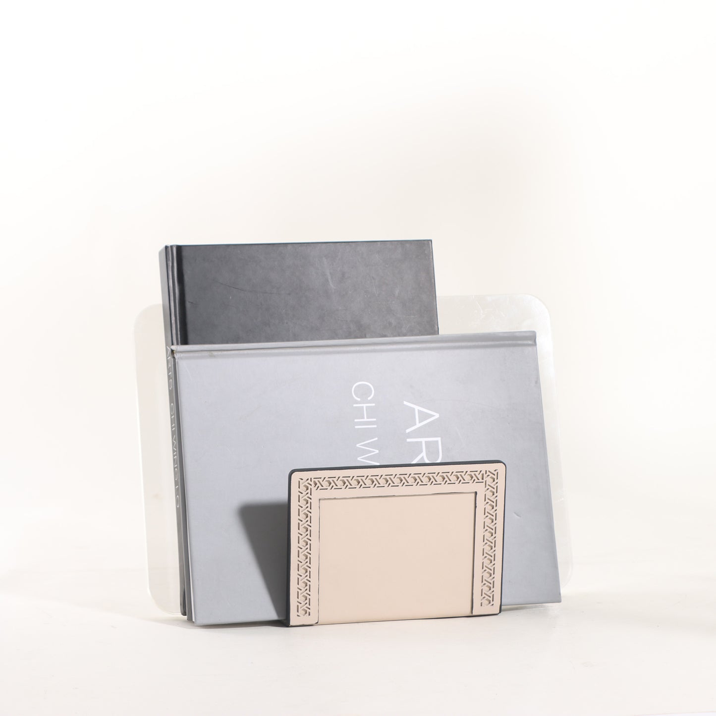 Magazine Holder Touch of Suave - Leather & Acrylic Magazine Holder