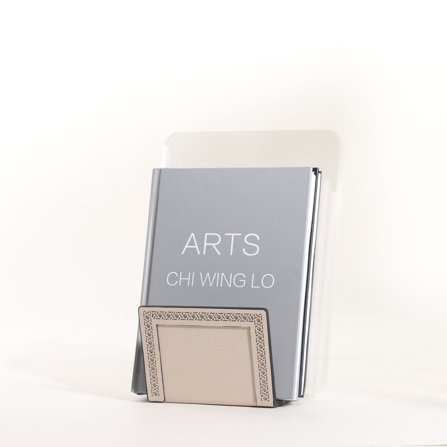 Magazine Holder Touch of Suave - Leather & Acrylic Magazine Holder