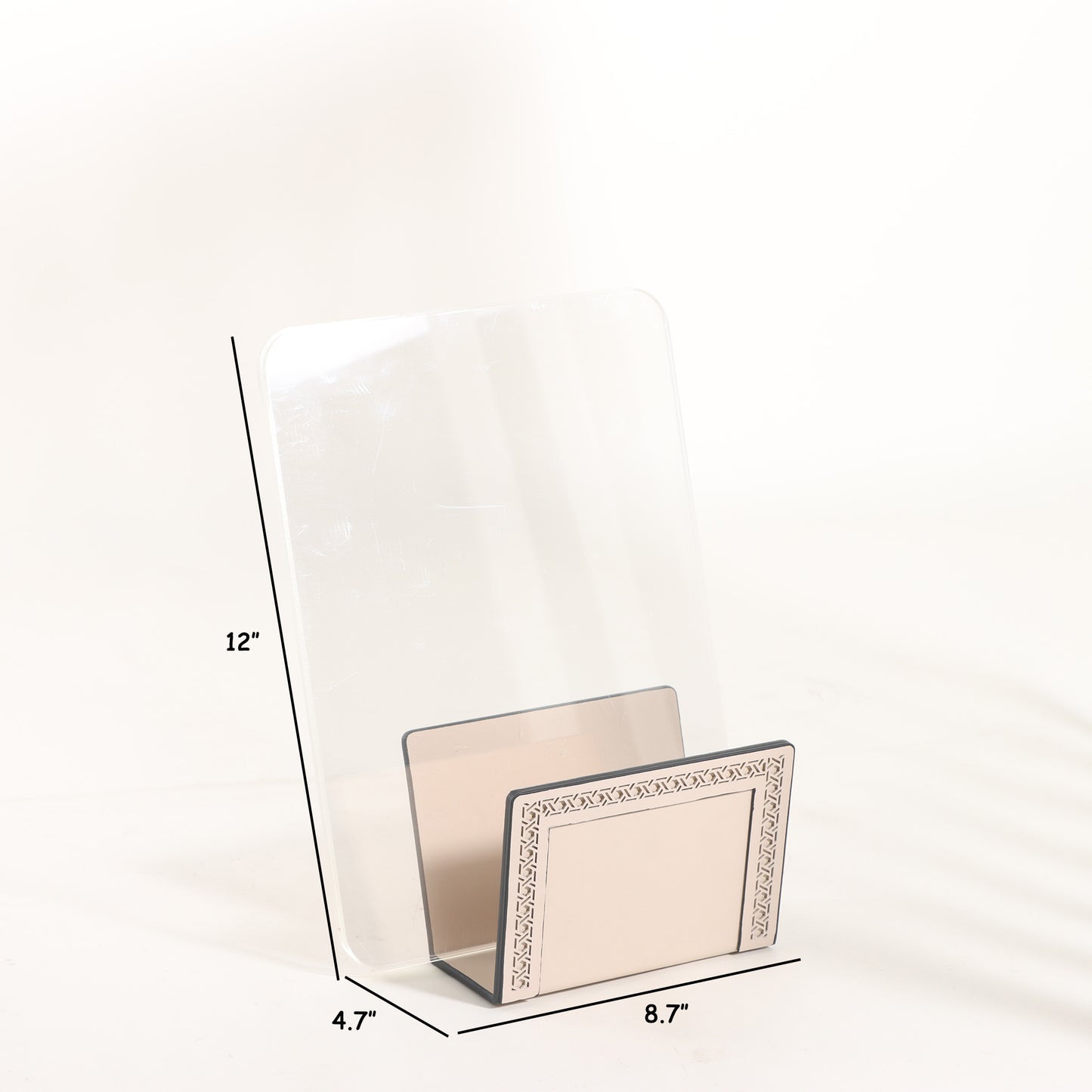 Magazine Holder Touch of Suave - Leather & Acrylic Magazine Holder
