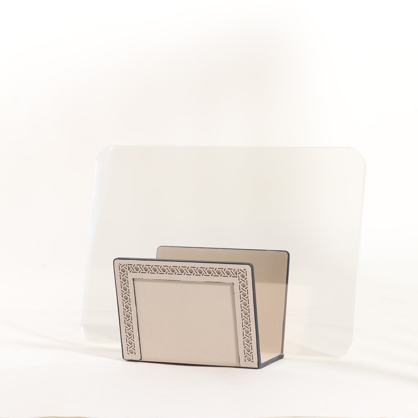 Magazine Holder Touch of Suave - Leather & Acrylic Magazine Holder