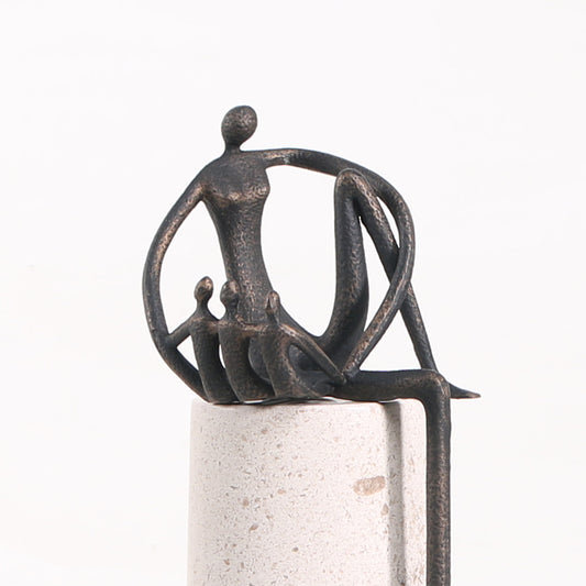 Nestling - Marble & Metal Human Figurine