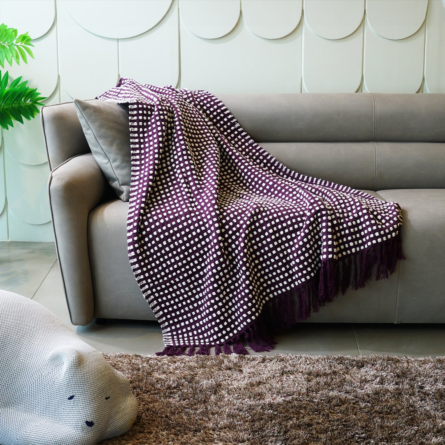 Throws The Cozy Cocoon Woollen Throw - Purple