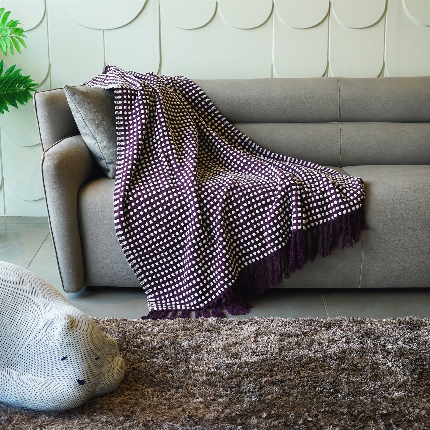 Throws The Cozy Cocoon Woollen Throw - Purple