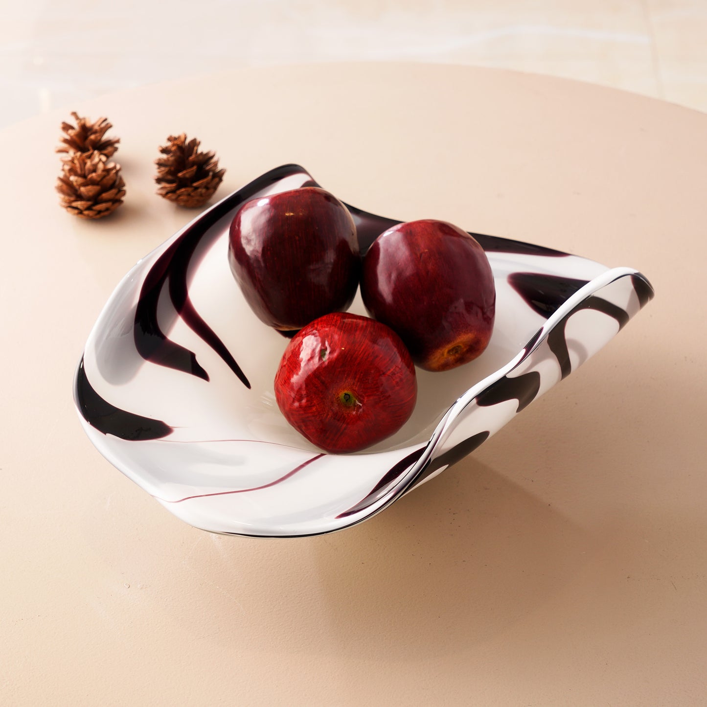 Decorative Bowl Monochrome Medley: Decorative Glass Fruit Bowl