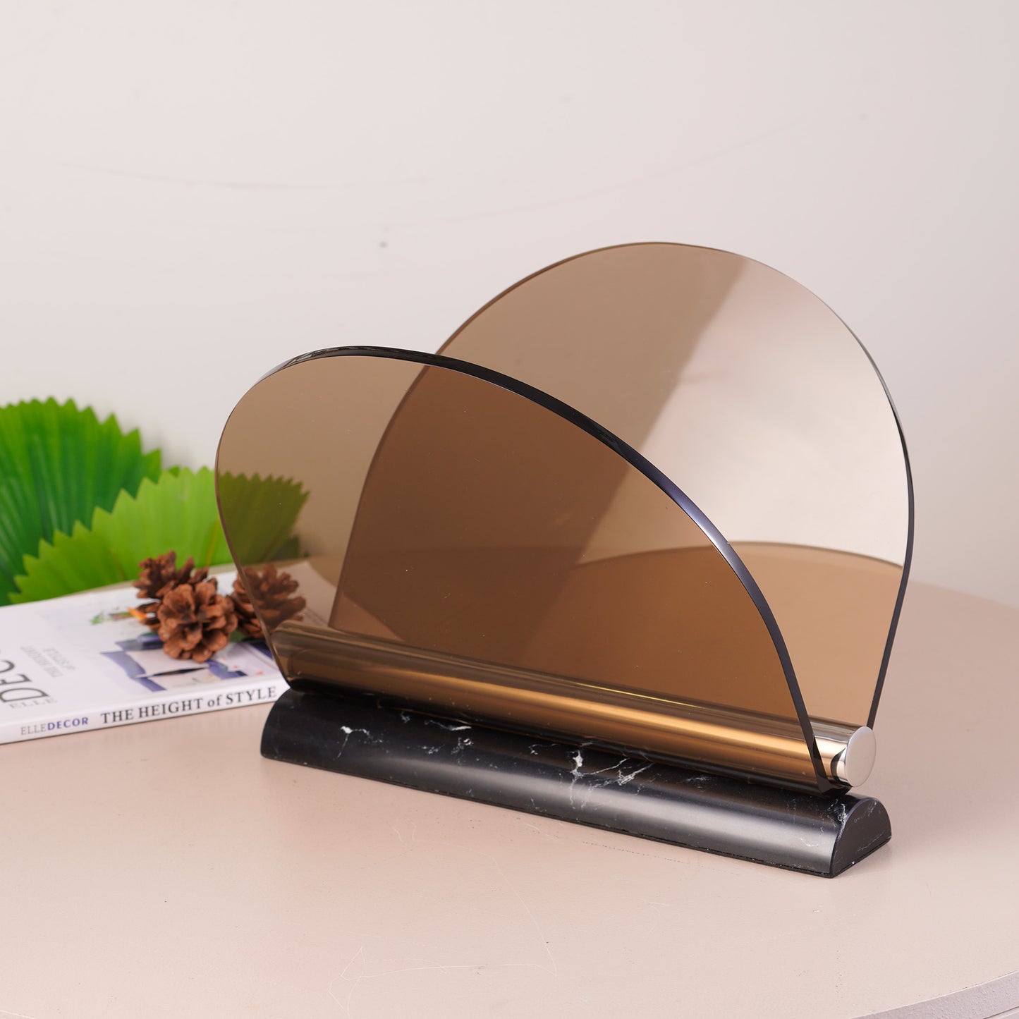Artful Organization: Marble & Metal Magazine Holder
