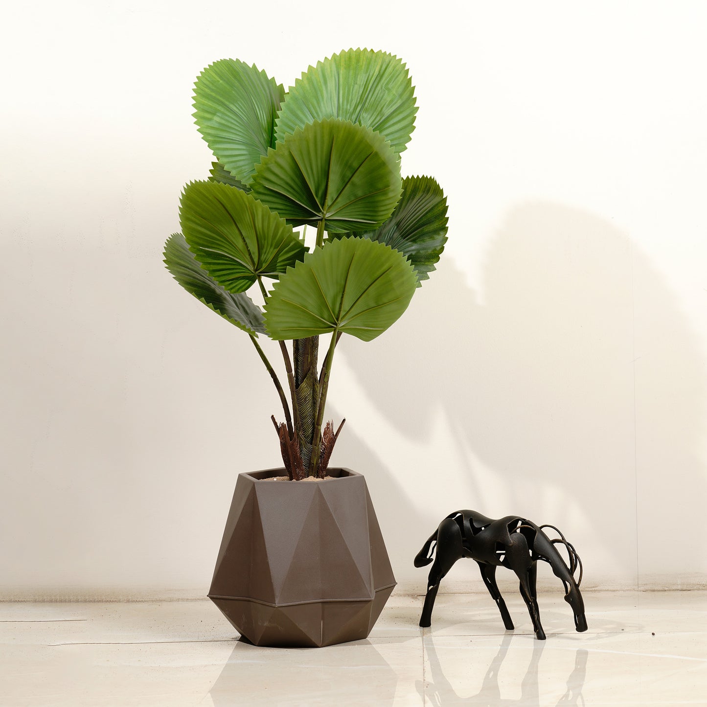 Artificial Trees/Plants Cyclical Bliss Botanical - 2.5 Feet Tall Artificial Circular Fan Palm Plant