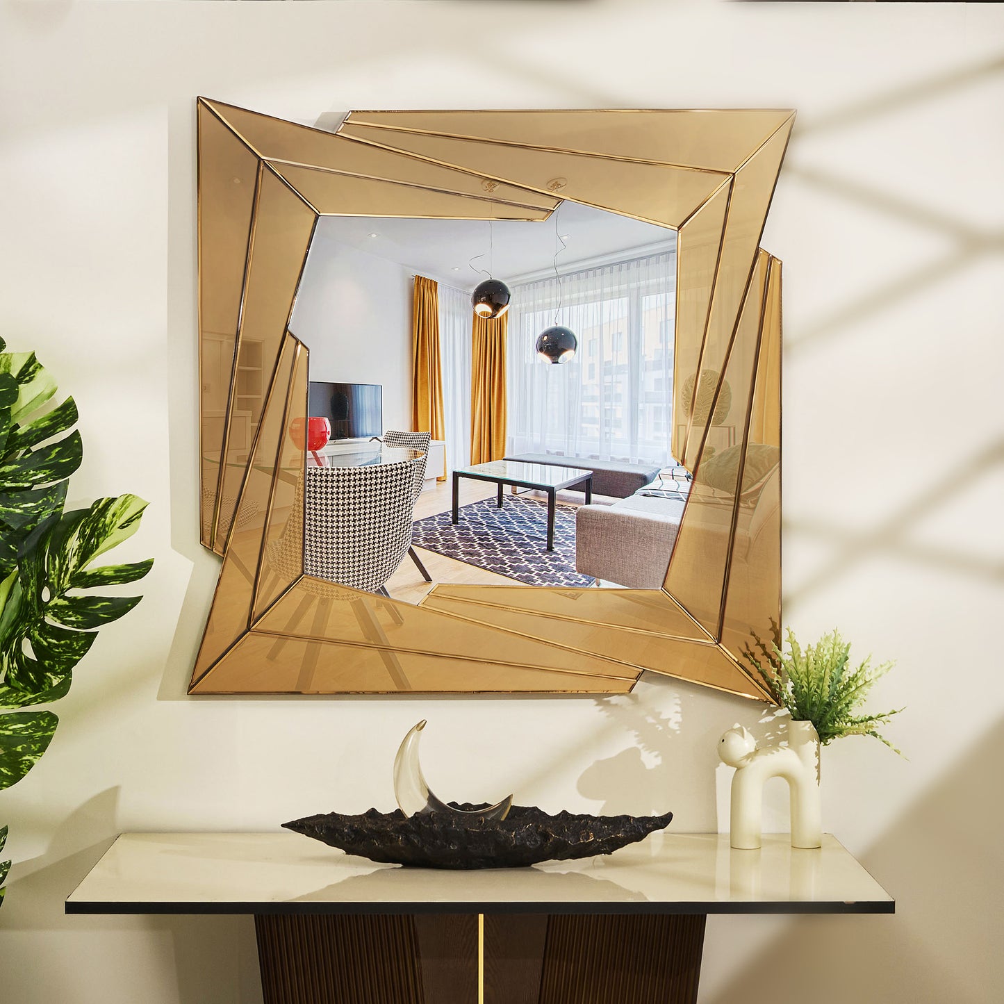 Wall Mirror Mosaic Medley Square Premium Wall Mirror ~ 3.3 ft x 3.3 ft