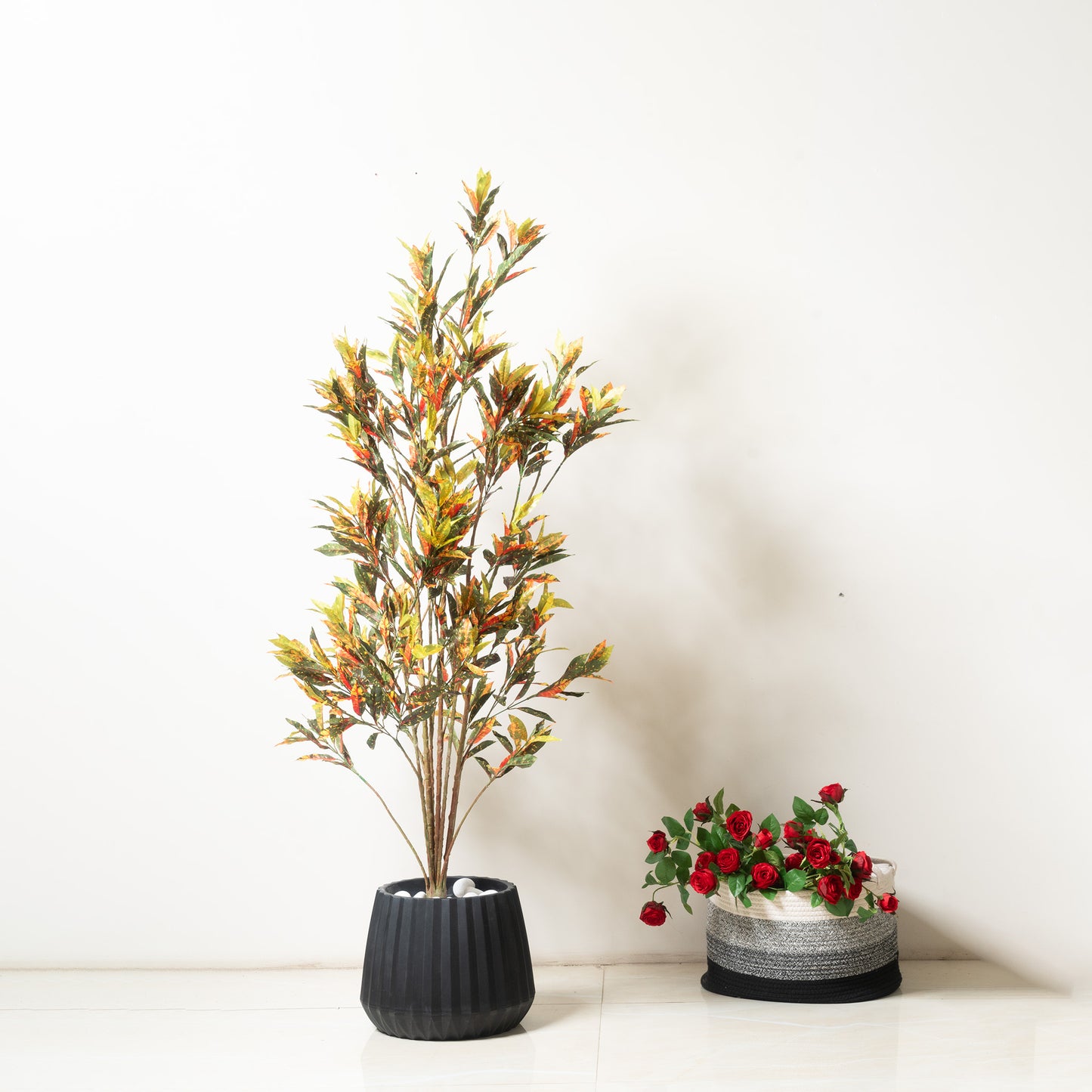 Artificial Trees/Plants Red Croton Radiance - Artificial Croton Plant ~ 5 Feet Tall