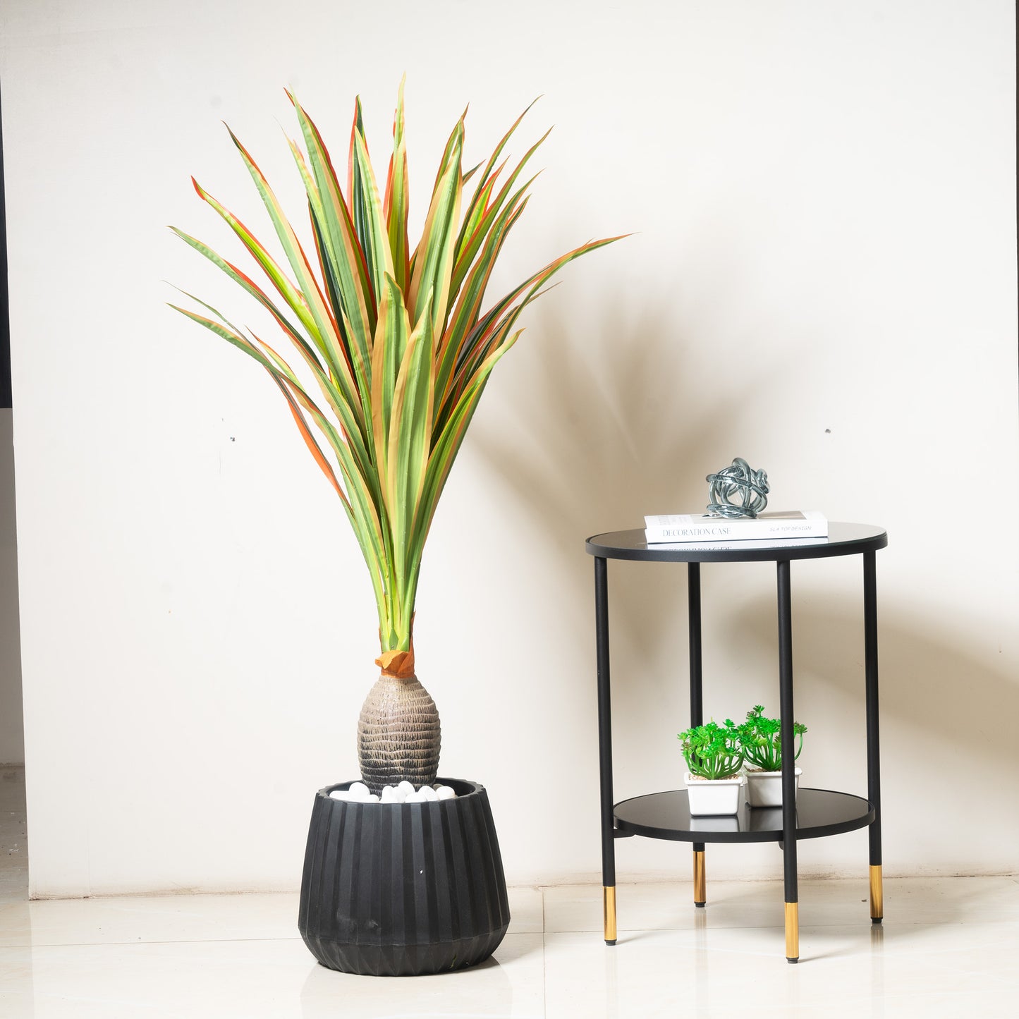 Artificial Trees/Plants Sword Leaf Tapestry - Artificial Yucca Plant in Green & Red - Style 2 ~ 4 feet Tall