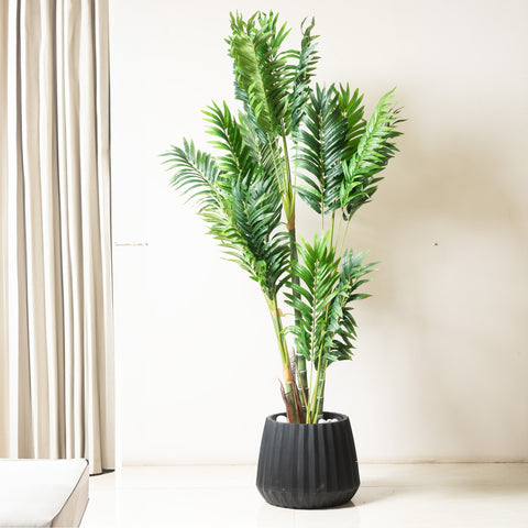 Golden Elegance: 4 Feet Tall Artificial Golden Palm Plant (Without Pot)