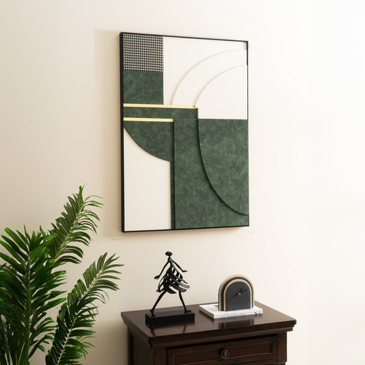 Premium Wall Art Opulent Noir Fusion - Leather & Metal Premium 3D Wall Art ~ 3.5 ft x 2.5 ft