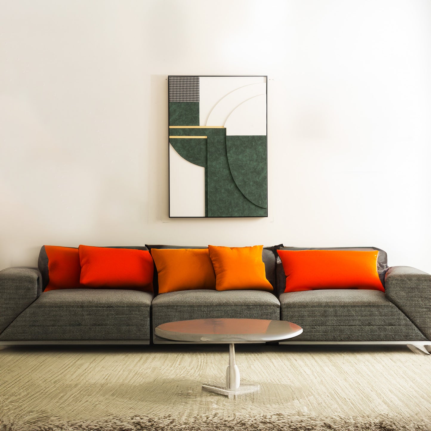 Premium Wall Art Opulent Noir Fusion - Leather & Metal Premium 3D Wall Art ~ 3.5 ft x 2.5 ft
