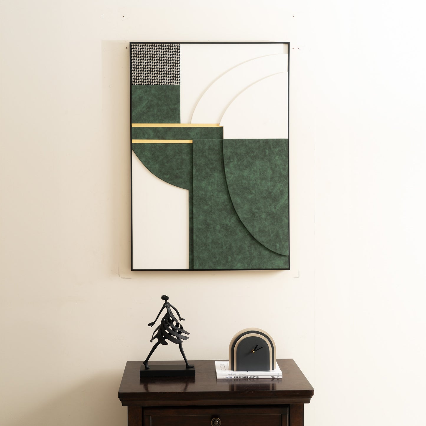 Premium Wall Art Opulent Noir Fusion - Leather & Metal Premium 3D Wall Art ~ 3.5 ft x 2.5 ft