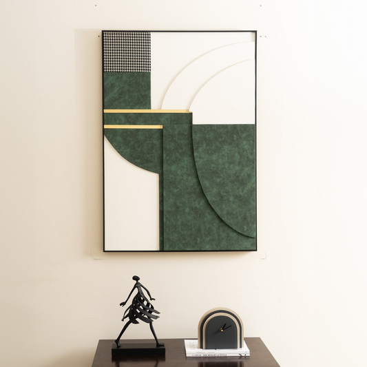 Premium Wall Art Opulent Noir Fusion - Leather & Metal Premium 3D Wall Art ~ 3.5 ft x 2.5 ft