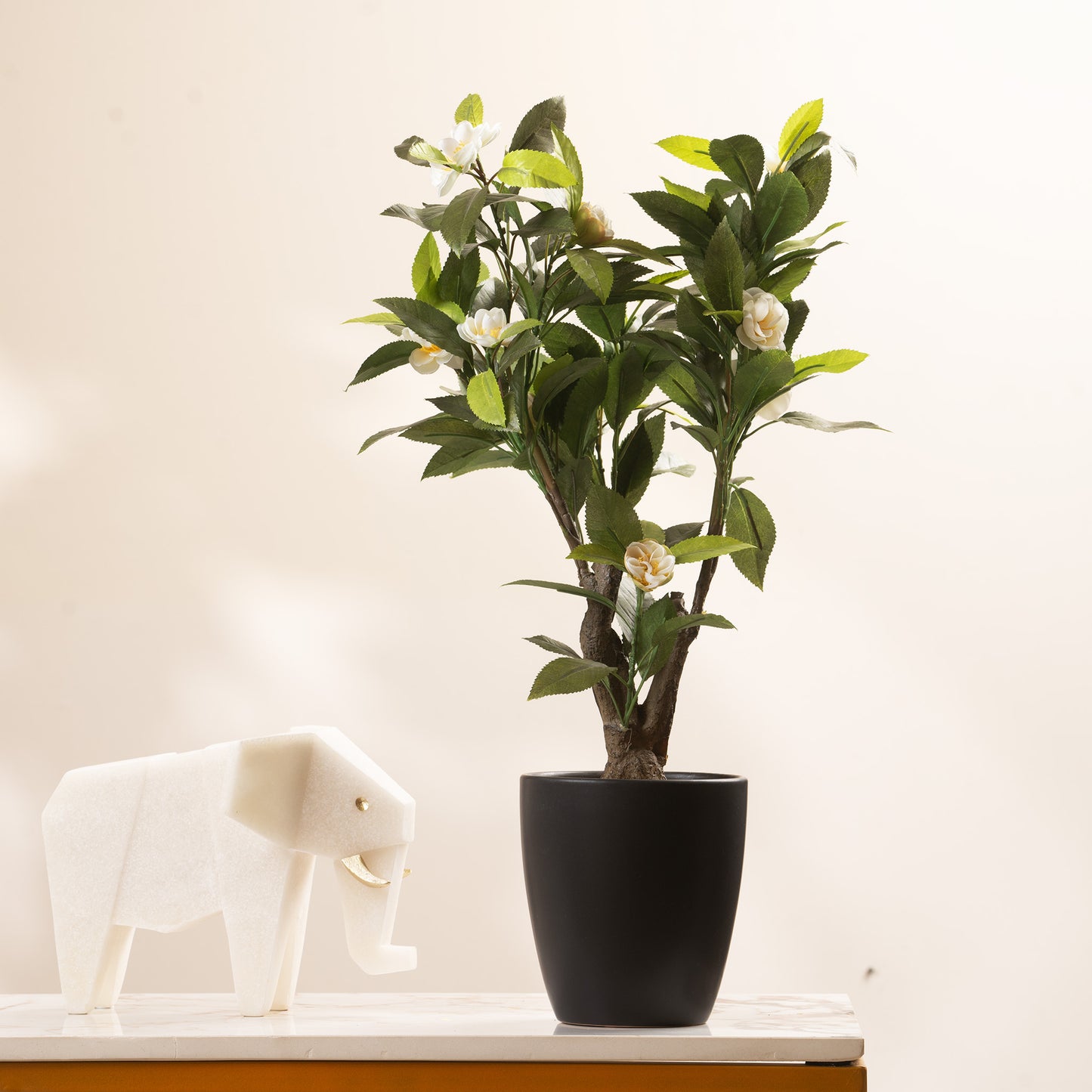 Artificial Trees/Plants Whispers of Spring - White Camellia Small Artificial Plant