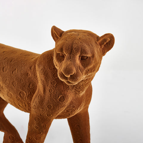 Immortal Prowl: A Leopard Frozen in Luxurious Stride - Resin Sculpture