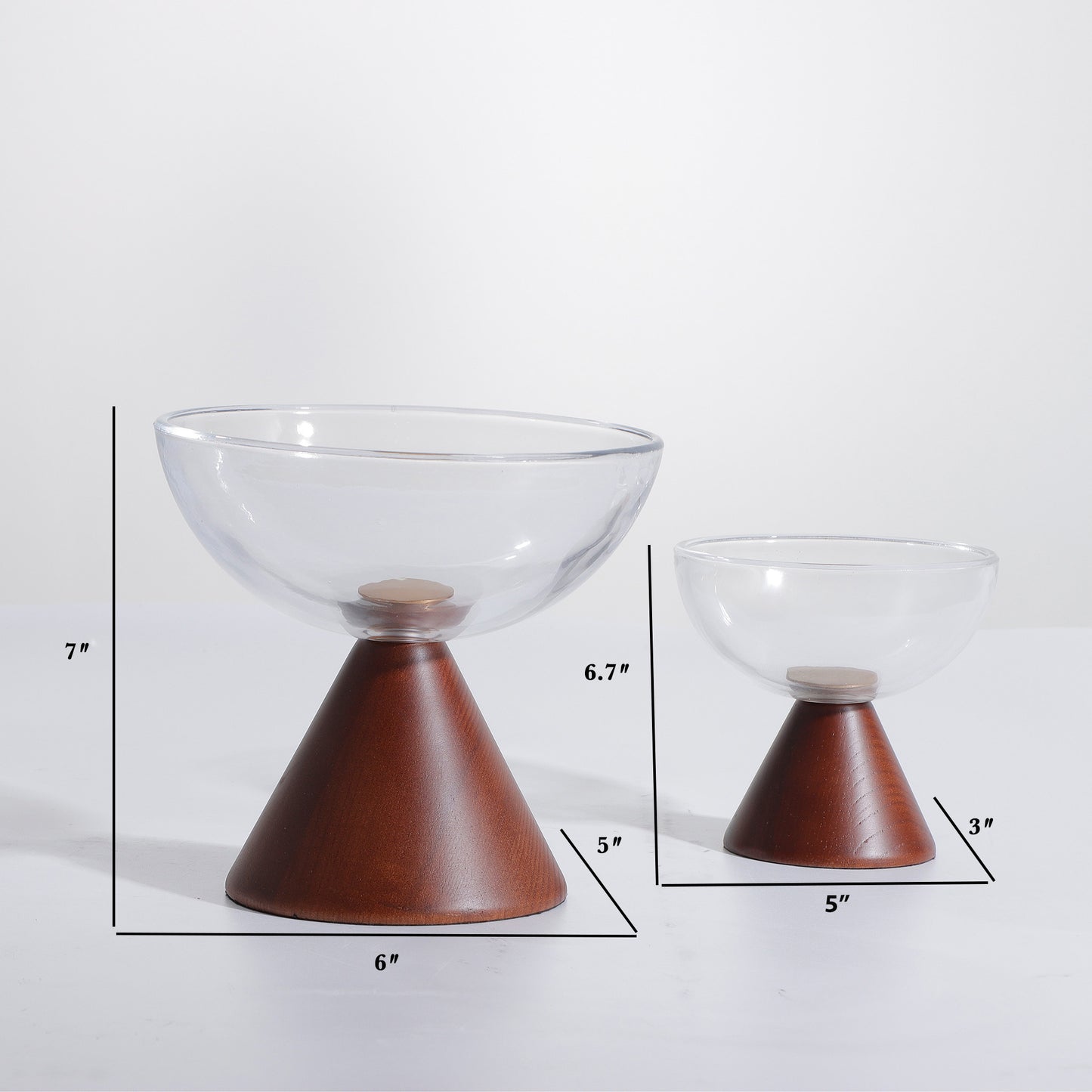 Decorative Bowl Modern Opulence: Wooden & Glass Decorative Fruit Bowl