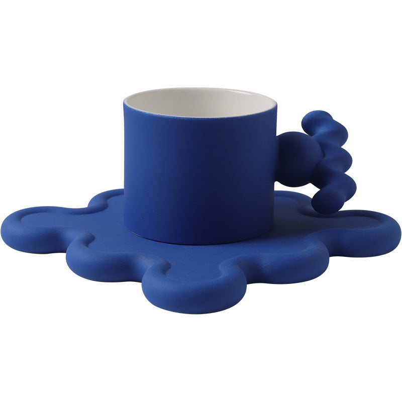 Coffee Cup Prussian Puddle - Pinterest-y Klein Blue Coffee Cup & Plate Set