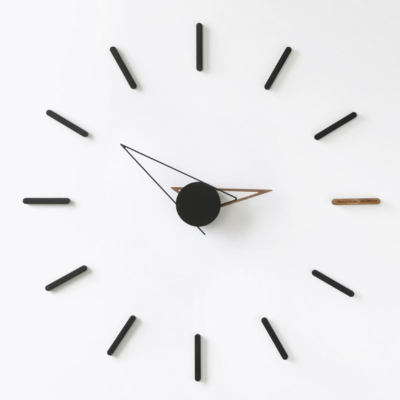 Eye of the Hurricane - Designer Wall Clock (Black & Brown Wood)