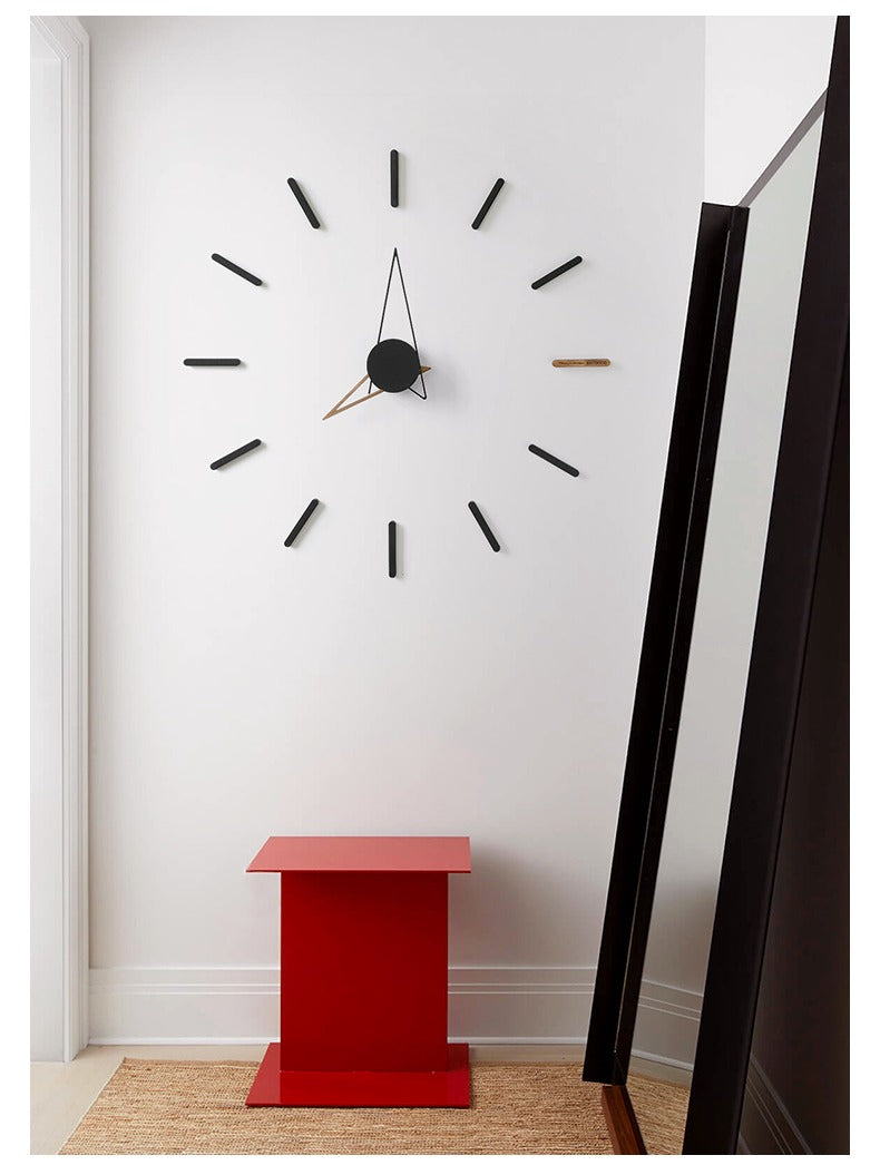 Eye of the Hurricane - Designer Wall Clock (Black & Brown Wood)
