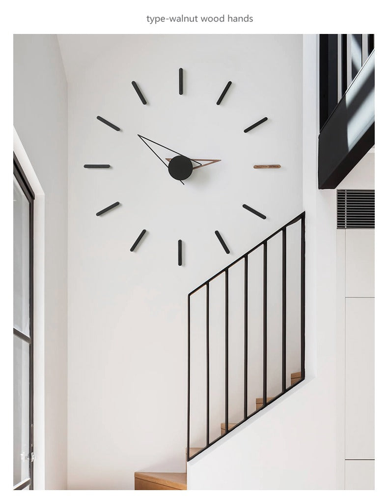 Eye of the Hurricane - Designer Wall Clock (Black & Brown Wood)