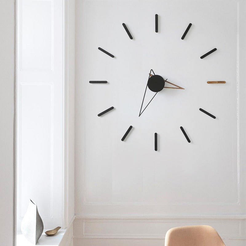 Eye of the Hurricane - Designer Wall Clock (Black & Brown Wood)